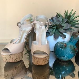 Nude Cork Bottom Heels